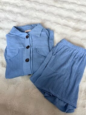 Women’s Set Shorts and Oversized Button Down Top